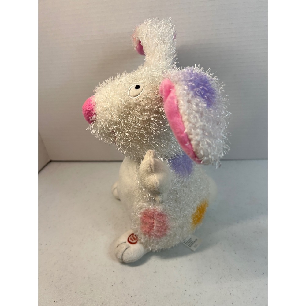 Hallmark Jingle Bunny Animated Plush White Polka Dot Easter Rabbit‎ Toy 8322 - Picture 2 of 9
